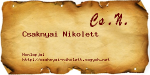 Csaknyai Nikolett névjegykártya