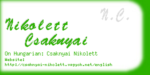 nikolett csaknyai business card